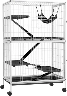 50" H 5-Tier Cage, Multi-Level Access, Heavy-Duty Steel, Perfect for Small Animal Fun