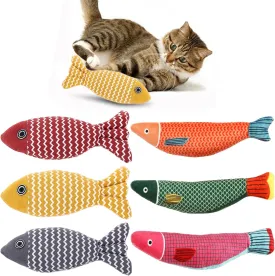 6 Pieces Cat Toys Cat Pillows Fish Catnip Crinkle Sound Toy Interactive Cats Kicker Toys for Indoor Kitten Exercise Outdoor Play Cats
