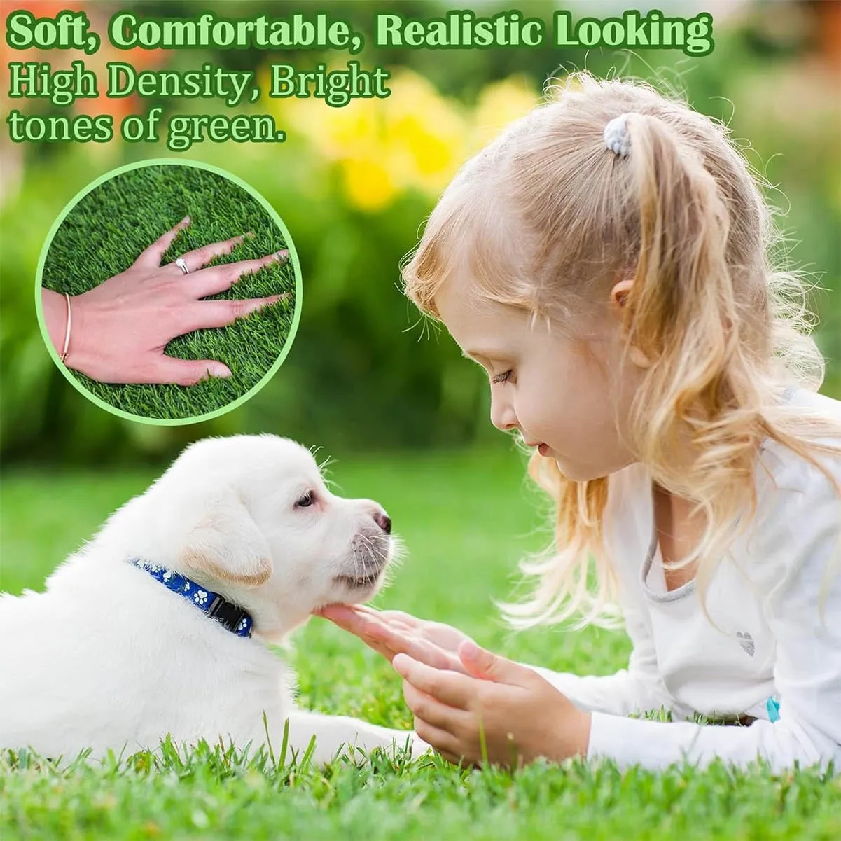 Artificial Grass Pad for Dogs -Premium Dog Potty Turf Mat with Drainage Holes, Fake Grass Pee Pads, Puppy Training Turf, Reusable Indoor Outdoor Grass Pad for Dogs Potty Training 31x40 in