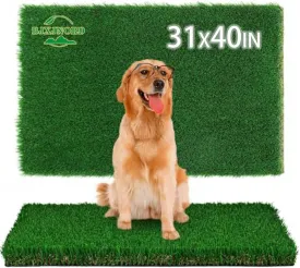 Artificial Grass Pad for Dogs -Premium Dog Potty Turf Mat with Drainage Holes, Fake Grass Pee Pads, Puppy Training Turf, Reusable Indoor Outdoor Grass Pad for Dogs Potty Training 31x40 in