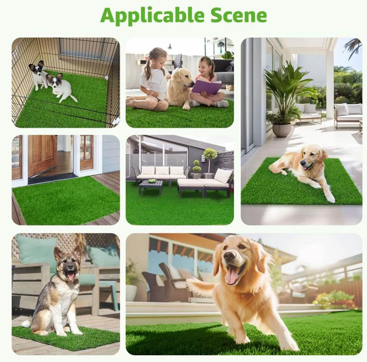 Artificial Grass Pad for Dogs -Premium Dog Potty Turf Mat with Drainage Holes, Fake Grass Pee Pads, Puppy Training Turf, Reusable Indoor Outdoor Grass Pad for Dogs Potty Training 31x40 in