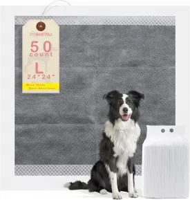 BinetGo Disposable Carbon Pee Pads for Dogs, 50 Count 24" x 24" Large Wee Wee Pads for Dogs, Extra Absorbent Puppy Pads, Pet Training Pads, Charcoal Puppy Pee Pads for Indoors