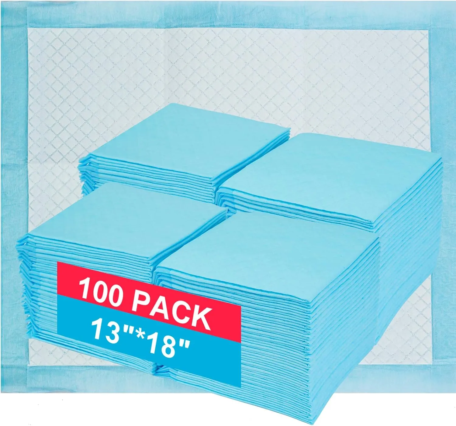 Bolux Dog and Puppy Training Pads, 1318 Disposable Dog Pee Pads, 100/Counts Ultra Absorbent & Leak-Proof Pet Underpads, Dry Quickly Pee Pad for Dog Cats Rabbits or Other House Training Pet