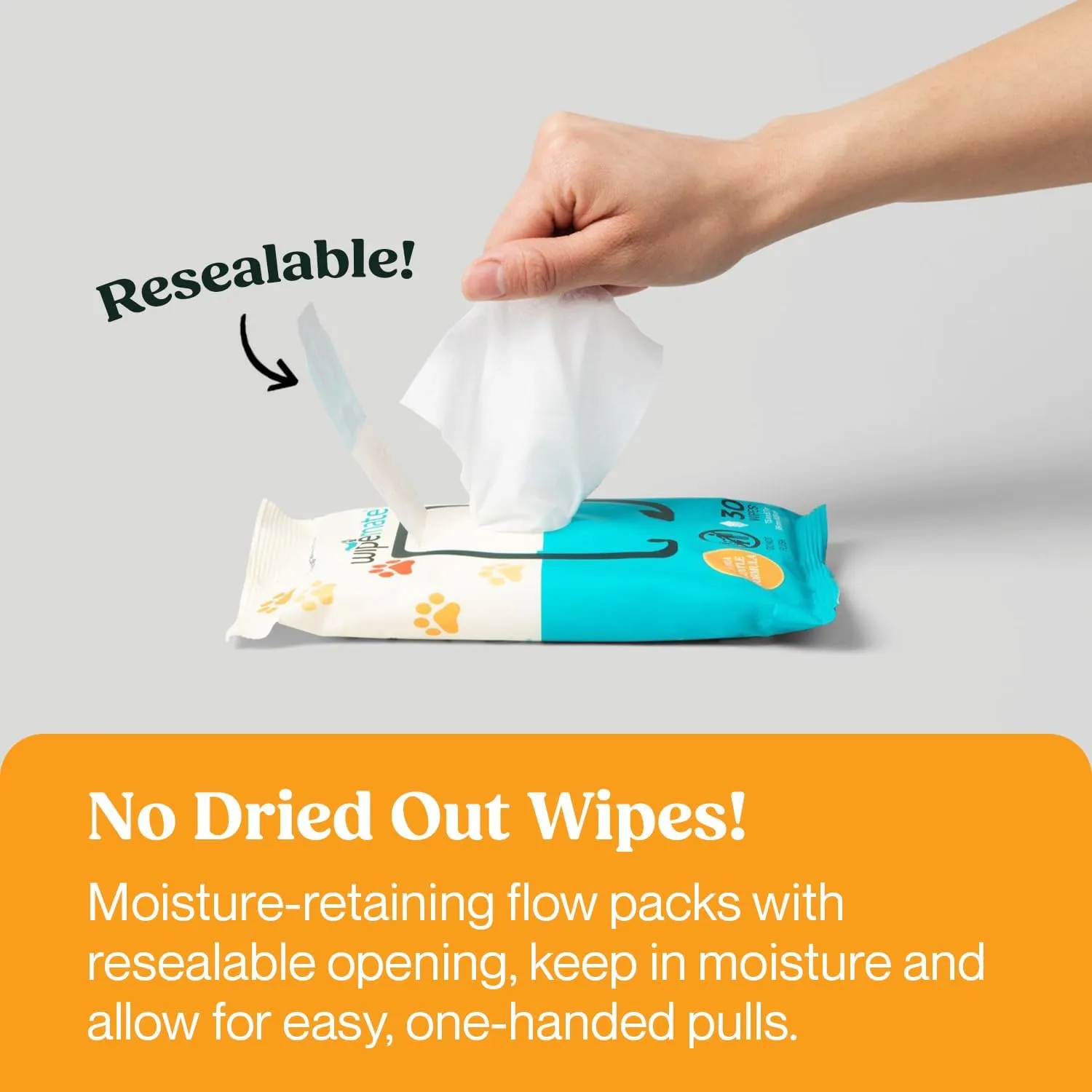 Bulk 4-Pack Travel Dog & Cat Pet Wipes for Small/Medium Pets Cleans Pet Paws Ears Fur Butt & Anal Gland No-Rinse Solution Gentle Deodorizing & Hypoallergenic - Unscented 120 ct