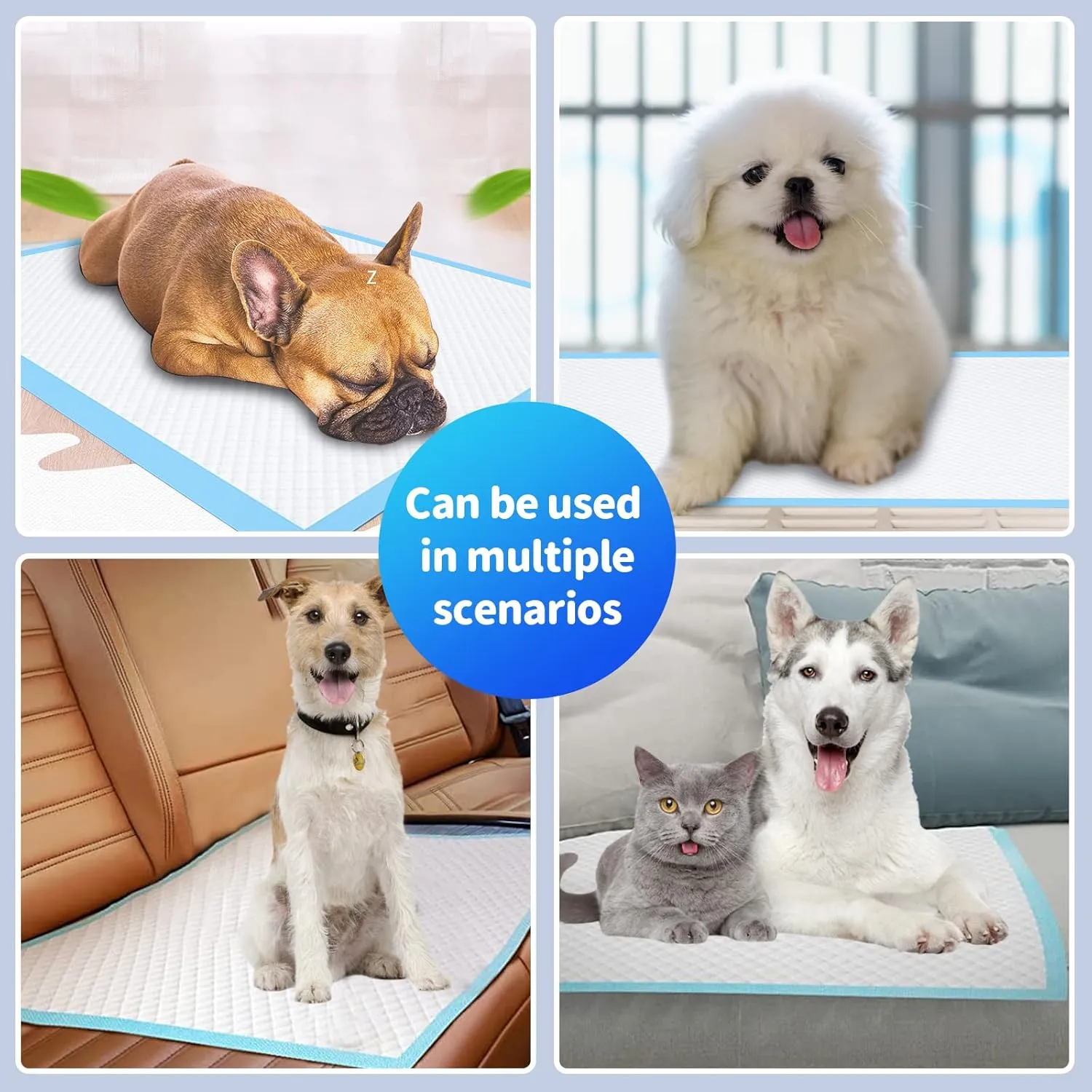 Bulubaky 6 Layers Leak-Proof Super Absorbent Puppy Pads Pee Pads for Dogs, XXL Extra Large Thicken Polymer Quick Dry Dog Pads, Disposable Pet Training Pads for Dogs Cats Rabbit Parrots