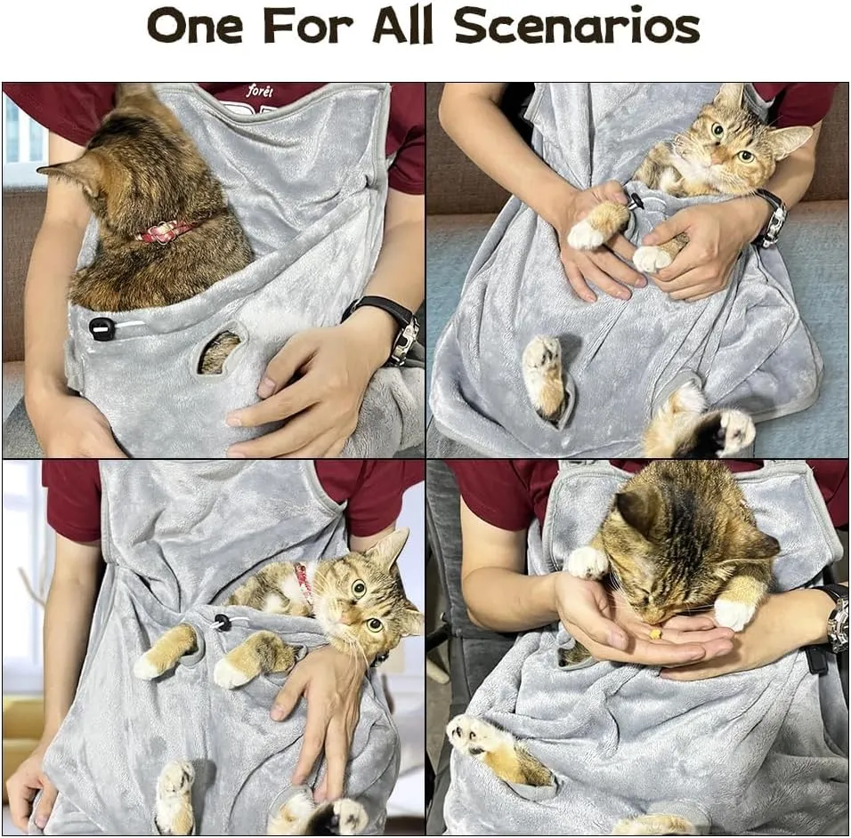 Cat Apron Carrier, Pet Carrier Sleeping Bag, Kitten Sleeping Bag Hands-Free Soft-Sided Carriers, Cat Carrier Pouch Pet Sling Carrier for Small Sized Animals (B,1Pcs)