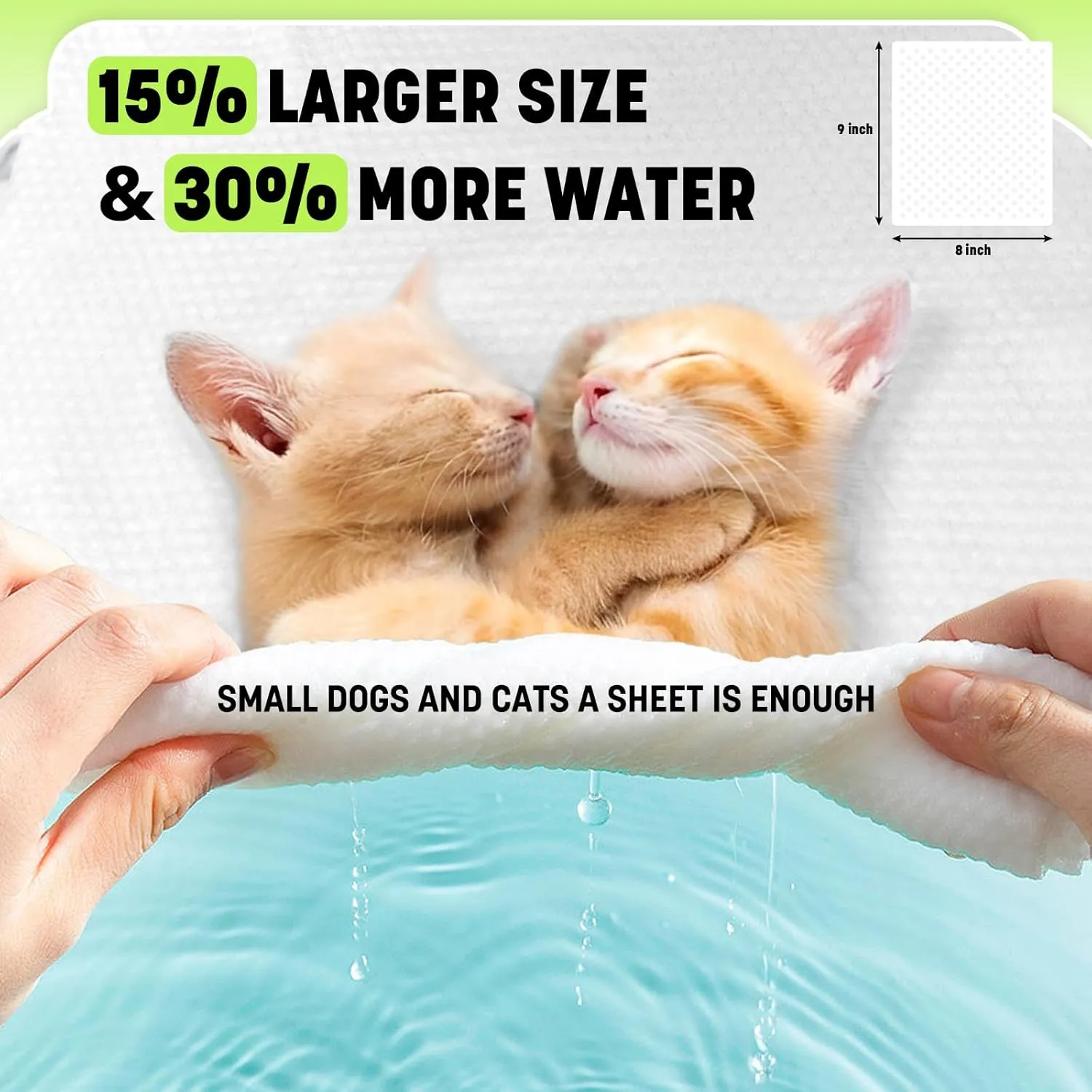 Dog Wipes for Paws and Butt, Plant-Based Large Pet Wipes for Dogs/Cats Hypoallergenic, 8X9 Inch Easy to Use Dog/Cat/Puppy Cleaning Grooming Wipes, Gentle, Degradable (200 Count,Unscented)