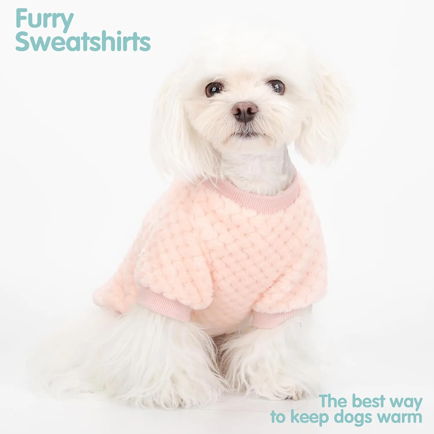 Fuzzy Pineapple Grid Dog Sweater - Ultra Soft & Warm Winter Pet Apparel, Fluffy Textured Knit for Small, Medium Dogs and Cats, Cozy Pullover Dog Coat for Cold Weather.Pink XL