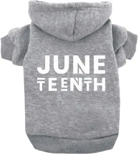 Juneteenth Dog Hoodie Fleece Lined Pullover Sweatshirt with Leash Hole (Grey, X-Small 751)
