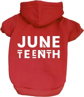 Juneteenth Dog Hoodie Fleece Lined Pullover Sweatshirt with Leash Hole (Red, X-Small 751)