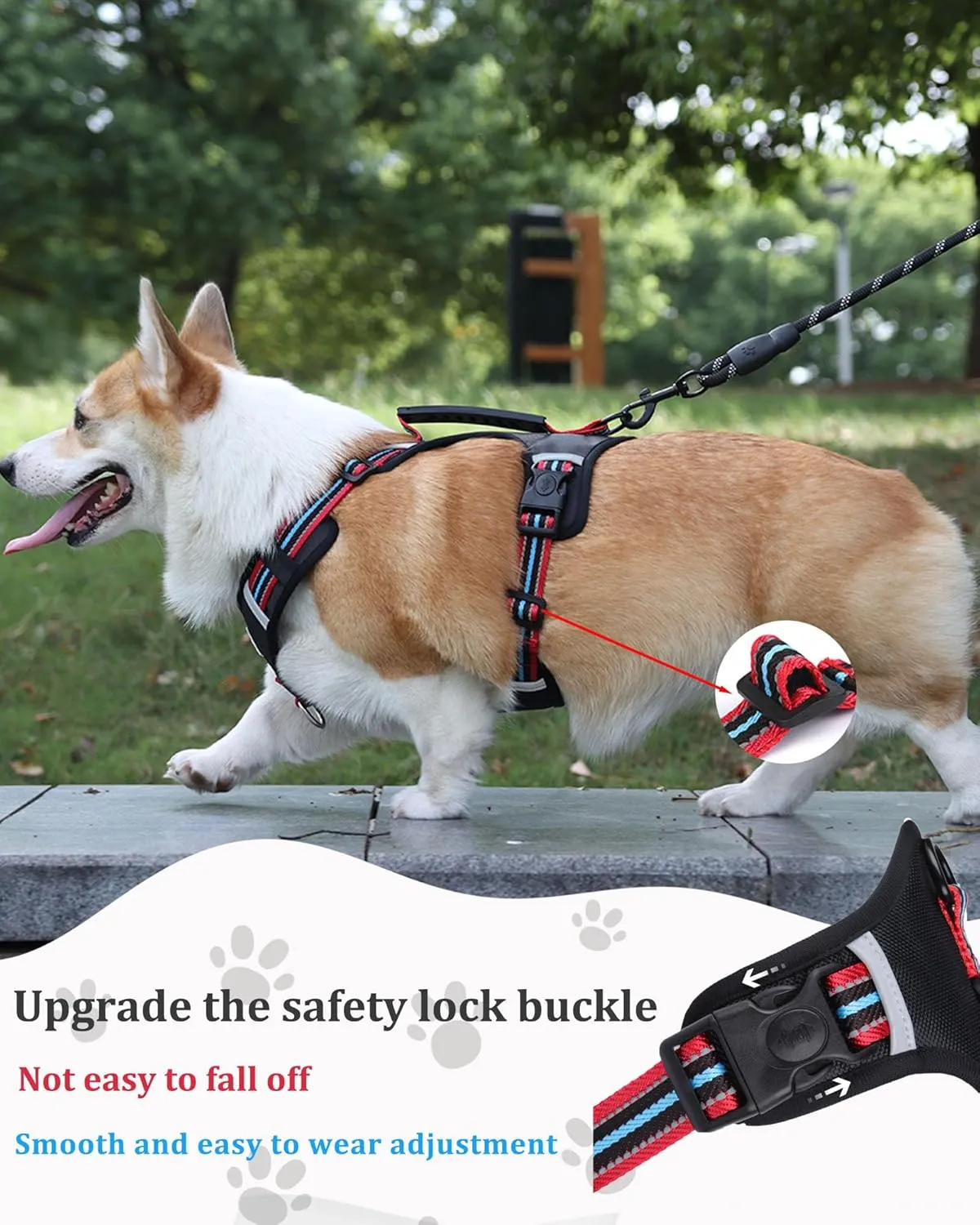 No Pull Dog Harness with Easy Control Soft Handle for Small Medium Large Dogs,Reflective Adjustable Puppy Harness,Heavy Duty Girl Boy Pet Vest with Safety Buckle (Black, XS)