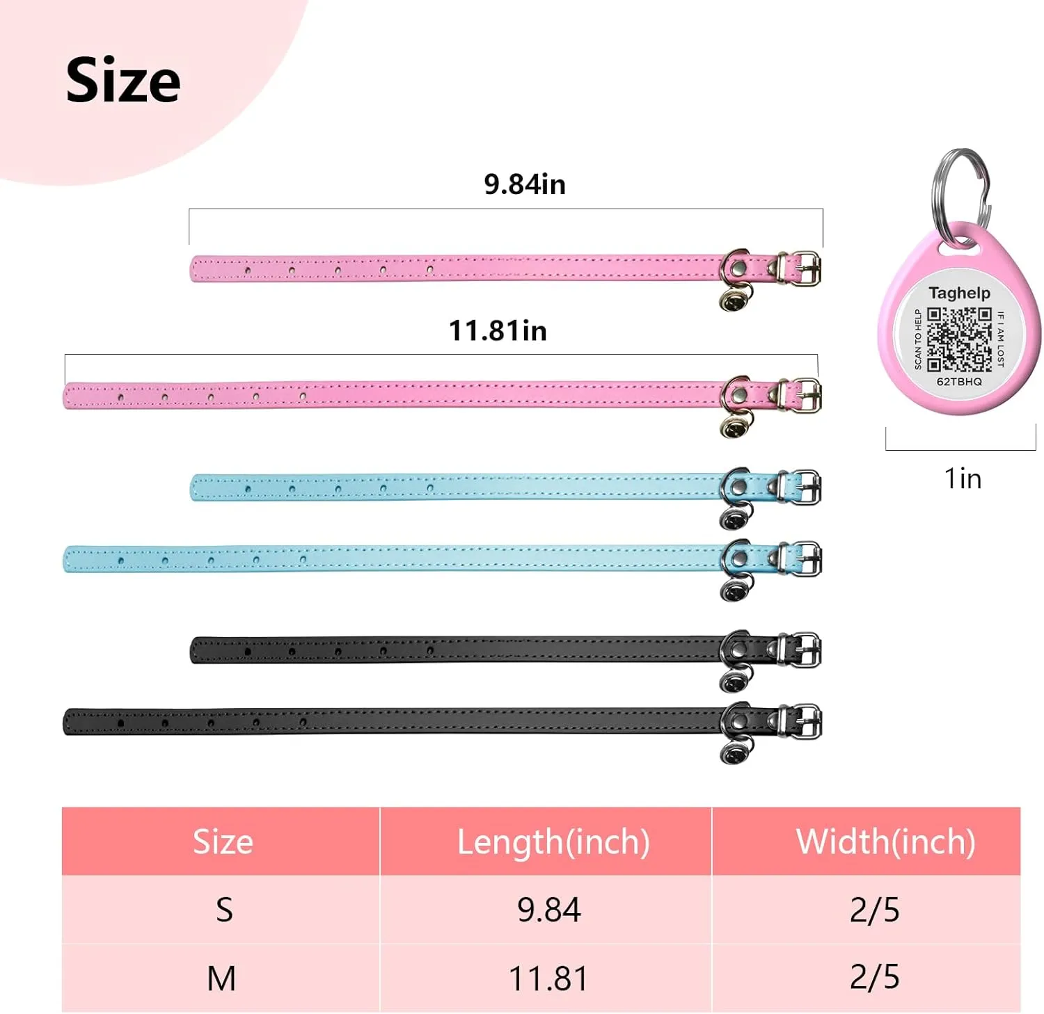 Personalized Black Leather Pet Collars for Cats,Baby Puppy Dog,Adjustable 8"-11" Kitten Collar with Pet Smart ID Tag,Cat Kitten Collars,Custom Cat Collar with Name and Phone Number (for Adult cat)