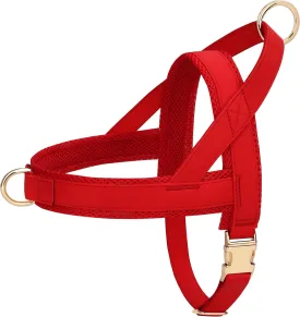 PET ARTIST No Pull Dog Harness, Soft Padded PU Leather Step in Dog Harness with Quick Release Metal Buckle, Adjustable Quick Fit Pet Strap Vest Harnesses for Medium Dogs Walking Training,Chest 26-31"