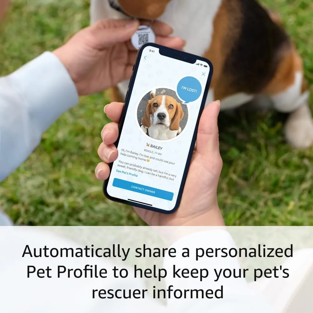 Ring Pet Tag | Easy-to-use tag with QR code | Real-time scan alerts | Shareable Pet Profile | No subscription or fees | 2-pack