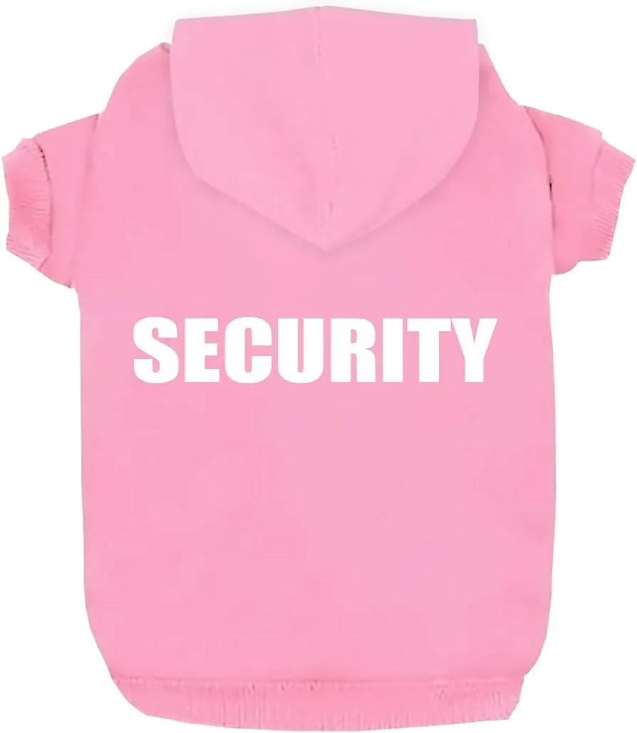 Security Dog Hoodies Dog Clothes Apparel Winter Sweatshirt Warm Sweater Cotton Puppy Small Dog Hoodie for Small Dog Medium Large Dog Cat (Pink, S)