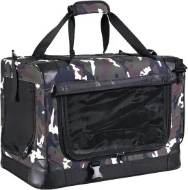 Soft-Sided Foldable Dog Cat Crate 16.5"x13"x12",Large Cat Carrier Portable Pet Kennel for Home and On The Go,3 Sizes/ 4 Color(XS,Camouflage Coffee)