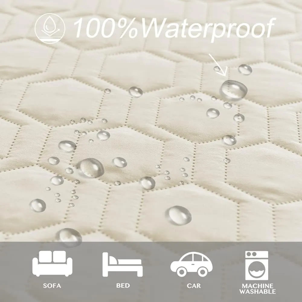 Waterproof and Anti-Slip Dog Bed Cover and Pet Blanket Sofa Pet Bed Mat car Incontinence Mattress Protectors Furniture Couch Cover for Most Cats Dogs, Pets 82x82- Ivory