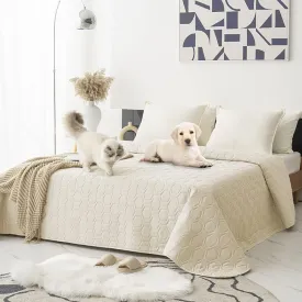 Waterproof and Anti-Slip Dog Bed Cover and Pet Blanket Sofa Pet Bed Mat car Incontinence Mattress Protectors Furniture Couch Cover for Most Cats Dogs, Pets 82x82- Ivory