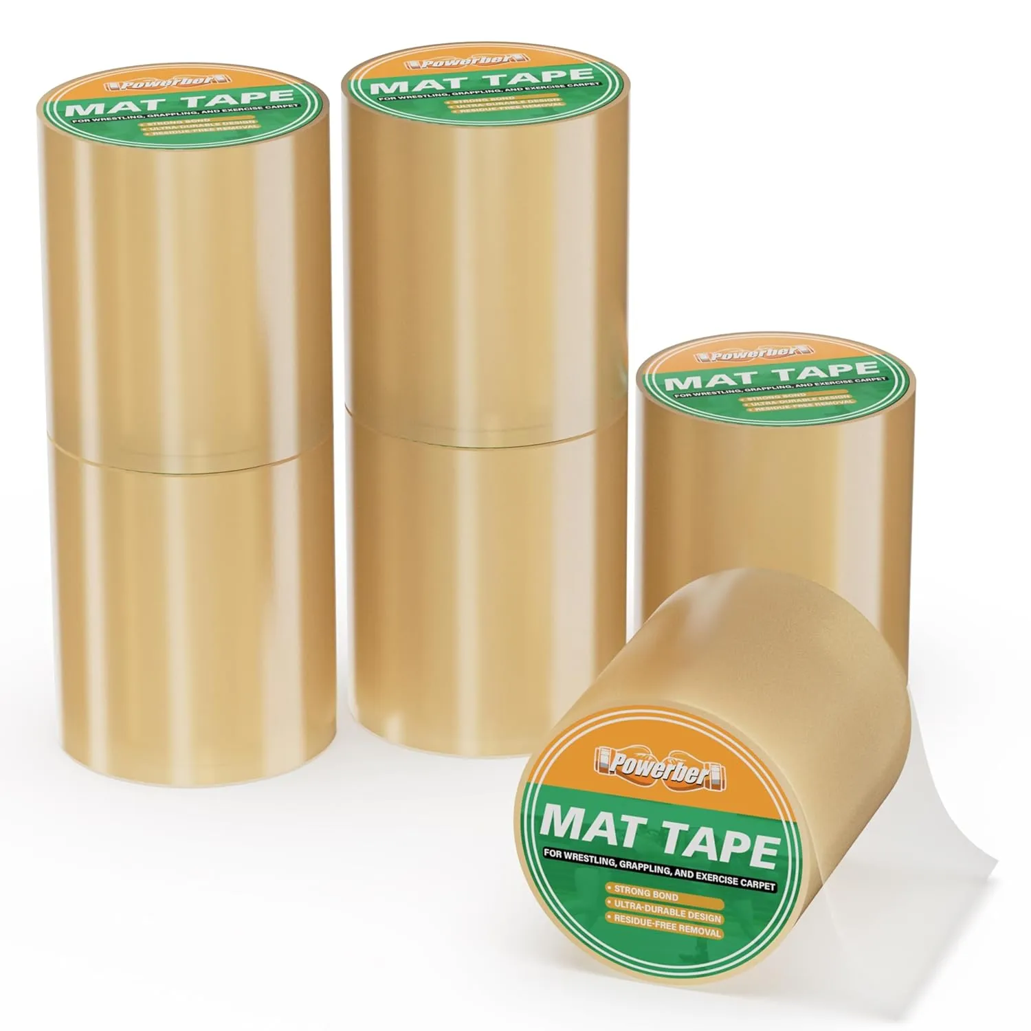 Wrestling Mat Tape 4'' - Clear Mat Tape Wrestling, PVC Wrestling Tape for Mats, 6 Rolls